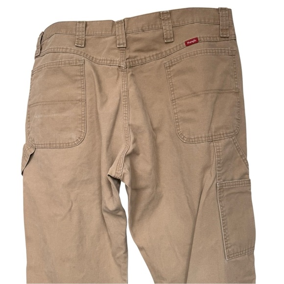 Wrangle Carpenter Cargo Pants Size 38 x 30 Tan Brown Cotton Workwear Utility - Picture 4 of 6